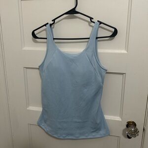 Light Blue Women's low back athletic Top